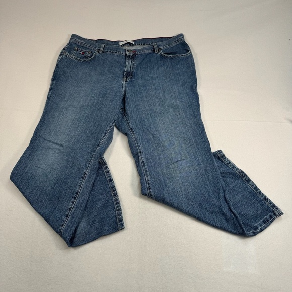 Tommy Hilfiger Denim - Tommy Hilfiger Flare Crop Capri Jeans Womens Size 20 Medium Wash High Rise